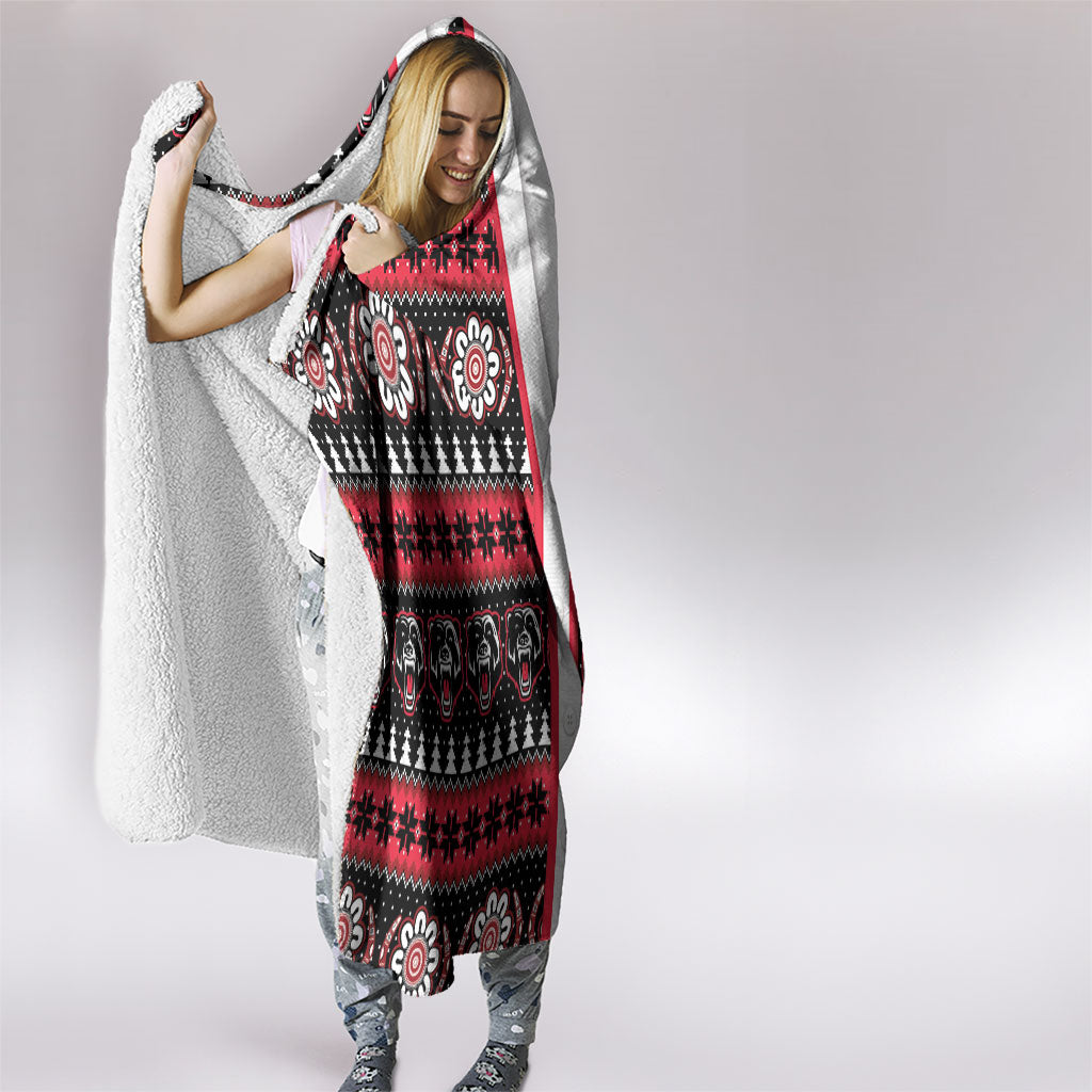 Perth Bears Rugby Christmas Hooded Blanket Aboriginal Seamless Cardigan Inspired