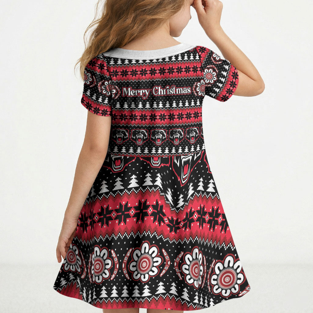 Perth Bears Rugby Christmas Kid Short Sleeve Dress Aboriginal Seamless Cardigan Inspired