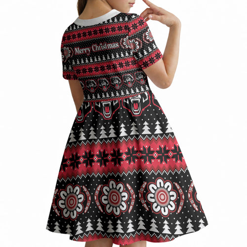 Perth Bears Rugby Christmas Kid Short Sleeve Dress Aboriginal Seamless Cardigan Inspired