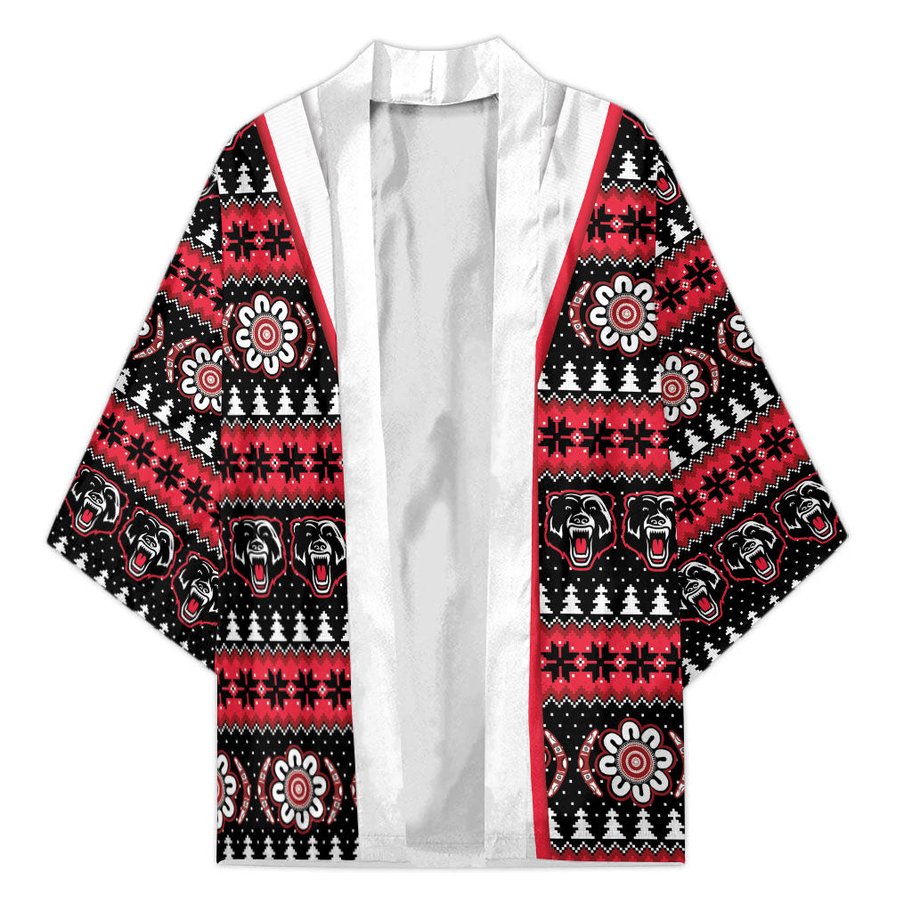 Perth Bears Rugby Christmas Kimono Aboriginal Seamless Cardigan Inspired