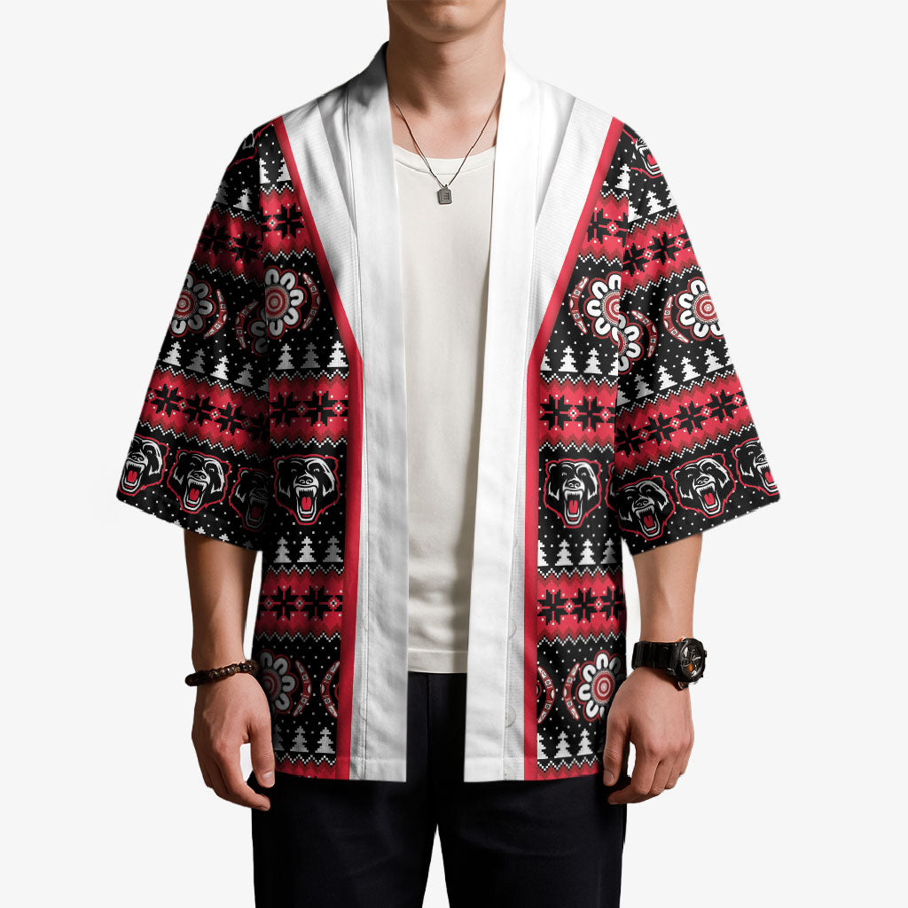 Perth Bears Rugby Christmas Kimono Aboriginal Seamless Cardigan Inspired