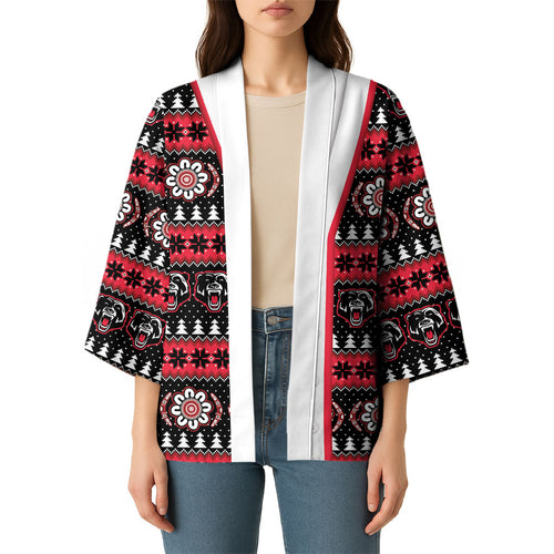 Perth Bears Rugby Christmas Kimono Aboriginal Seamless Cardigan Inspired