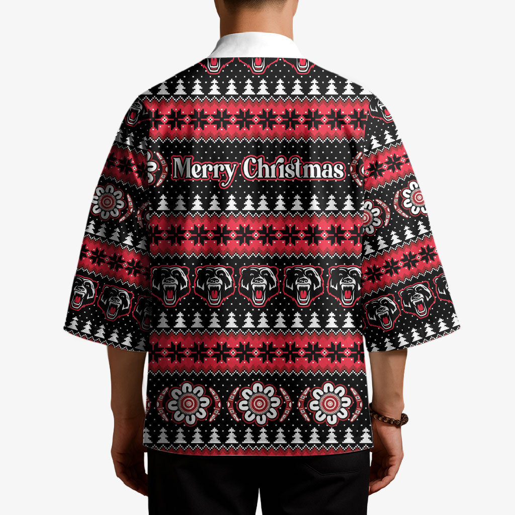 Perth Bears Rugby Christmas Kimono Aboriginal Seamless Cardigan Inspired