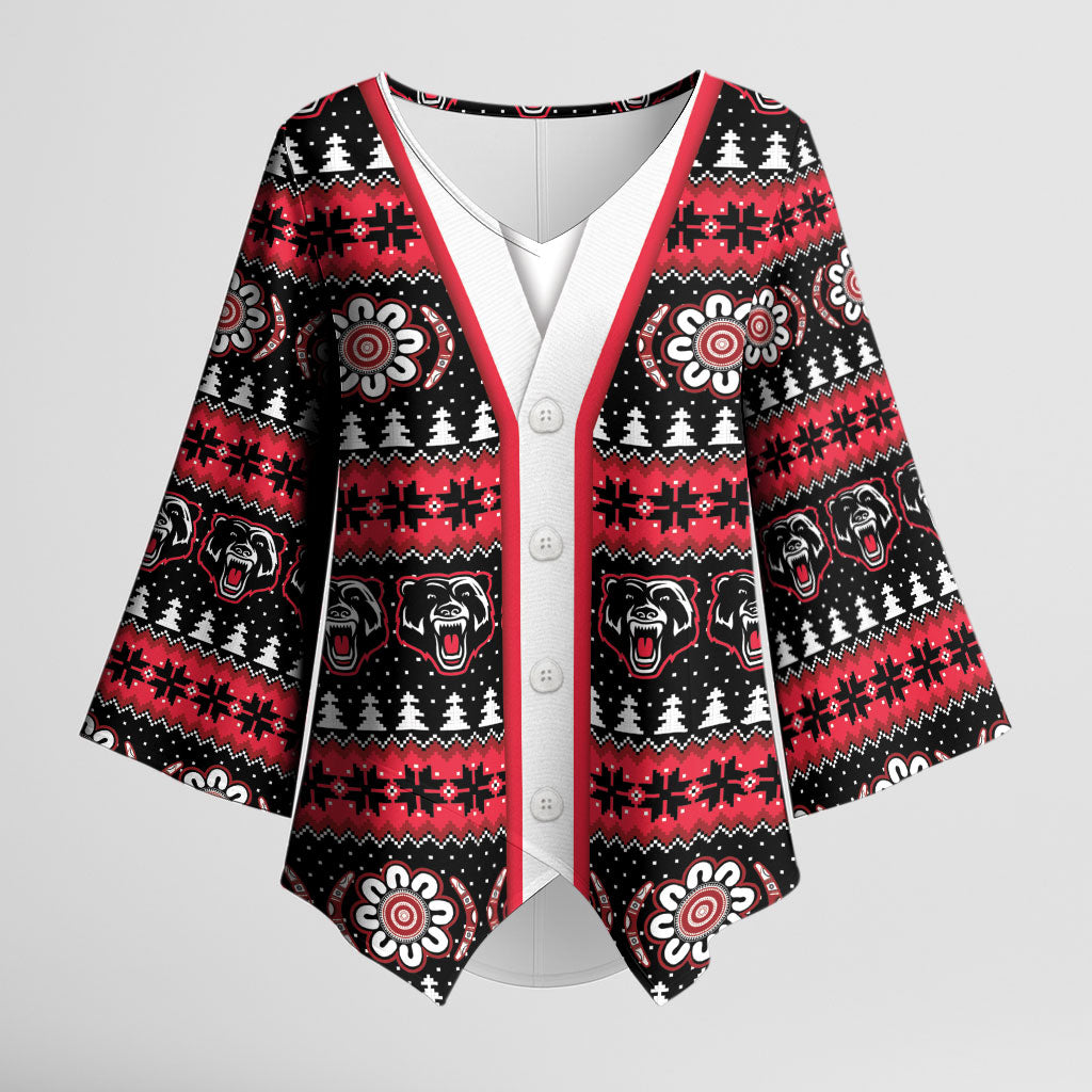 Perth Bears Rugby Christmas Kimono Sleeve Blouse Aboriginal Seamless Cardigan Inspired