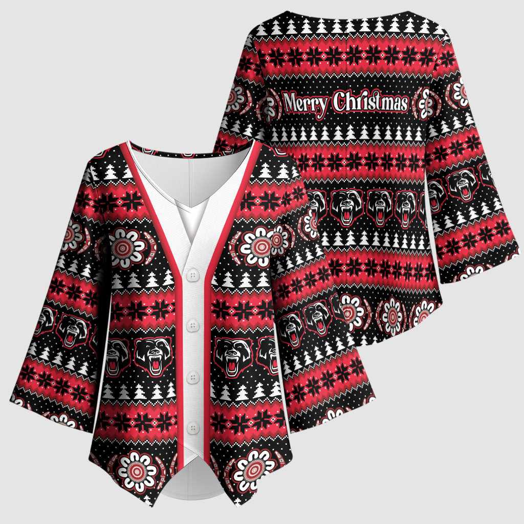 Perth Bears Rugby Christmas Kimono Sleeve Blouse Aboriginal Seamless Cardigan Inspired