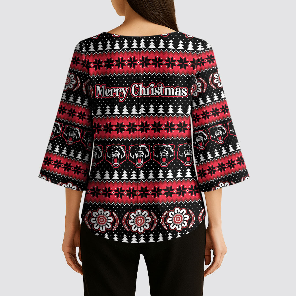 Perth Bears Rugby Christmas Kimono Sleeve Blouse Aboriginal Seamless Cardigan Inspired