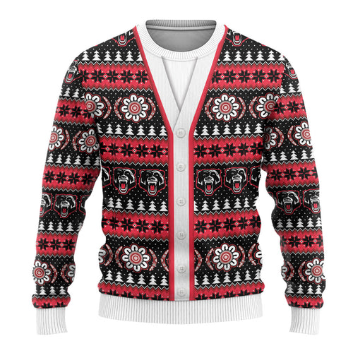Perth Bears Rugby Christmas Ugly Christmas Sweater Aboriginal Seamless Cardigan Inspired