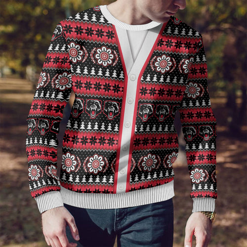 Perth Bears Rugby Christmas Ugly Christmas Sweater Aboriginal Seamless Cardigan Inspired