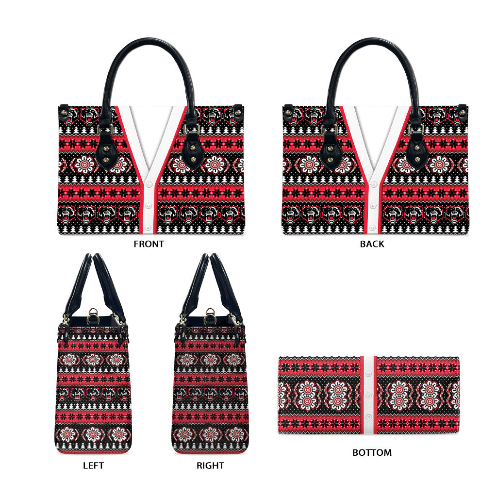 Perth Bears Rugby Christmas Leather Bag Aboriginal Seamless Cardigan Inspired