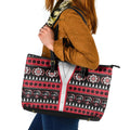 Perth Bears Rugby Christmas Leather Tote Bag Aboriginal Seamless Cardigan Inspired