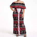 Perth Bears Rugby Christmas Off Shoulder Maxi Dress Aboriginal Seamless Cardigan Inspired