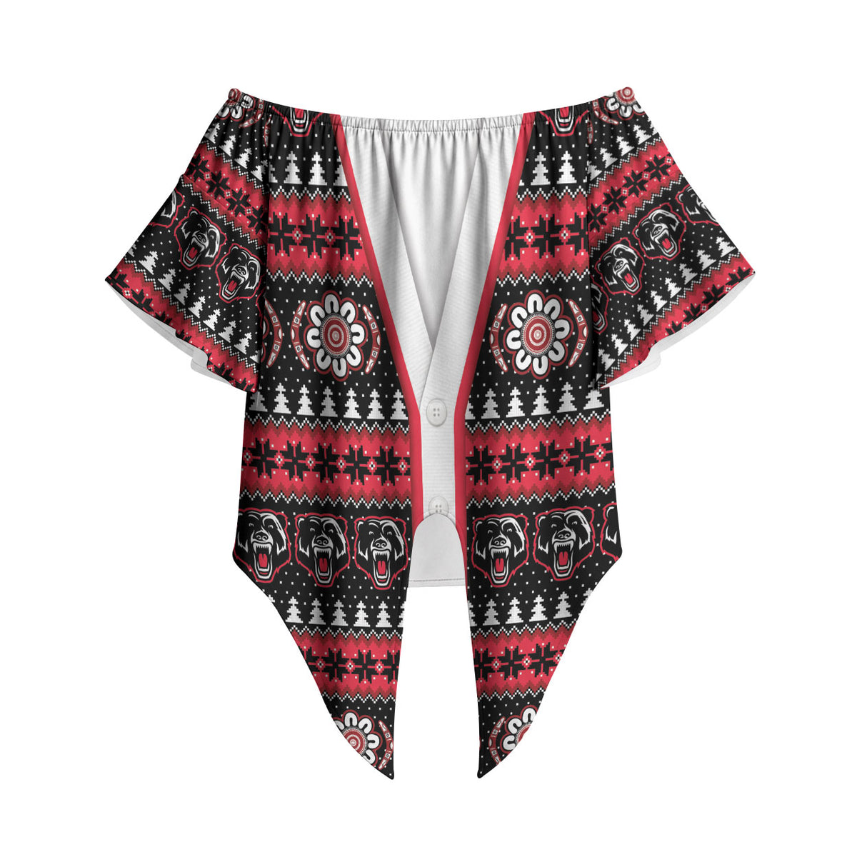 Perth Bears Rugby Christmas Off Shoulder Wrap Waist Top Aboriginal Seamless Cardigan Inspired