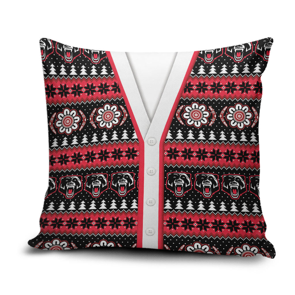 Perth Bears Rugby Christmas Pillow Cover Aboriginal Seamless Cardigan Inspired