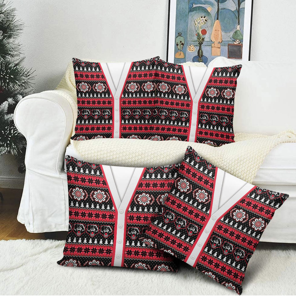 Perth Bears Rugby Christmas Pillow Cover Aboriginal Seamless Cardigan Inspired