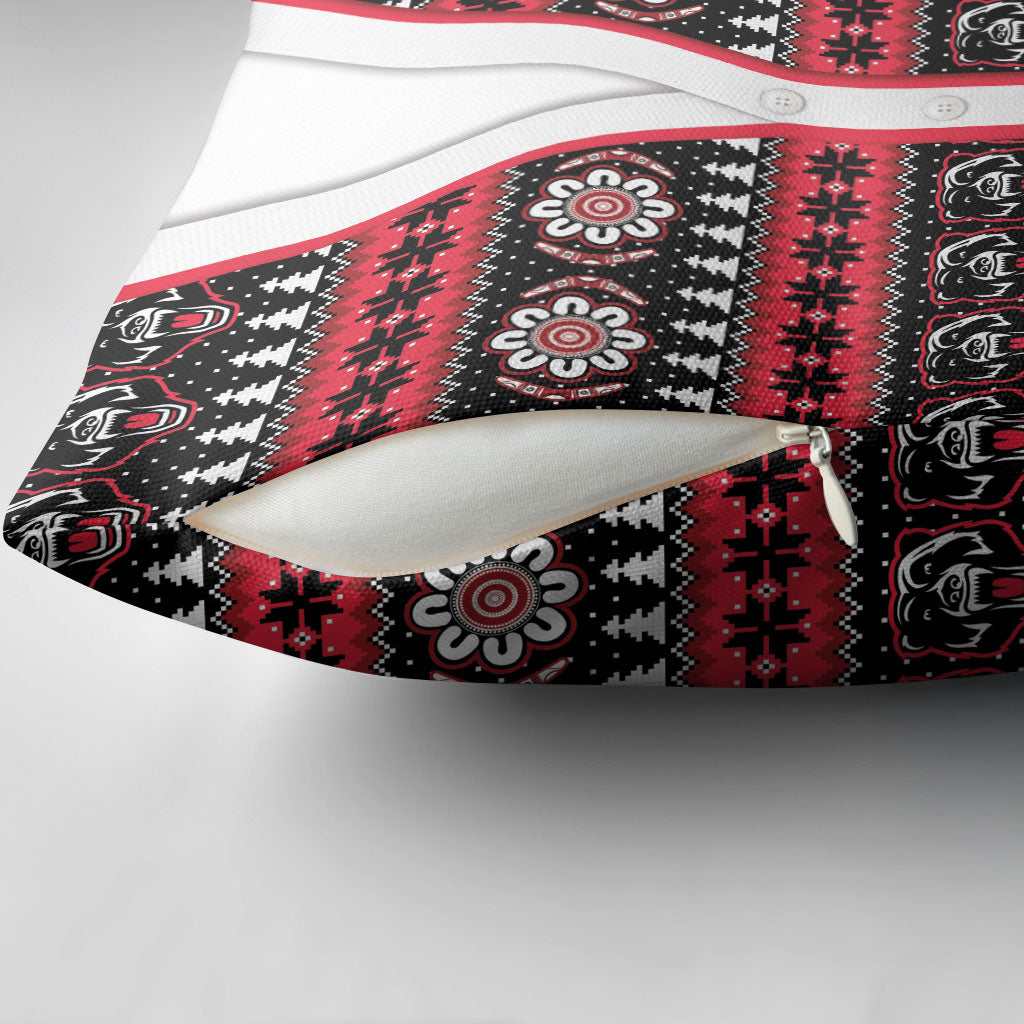 Perth Bears Rugby Christmas Pillow Cover Aboriginal Seamless Cardigan Inspired