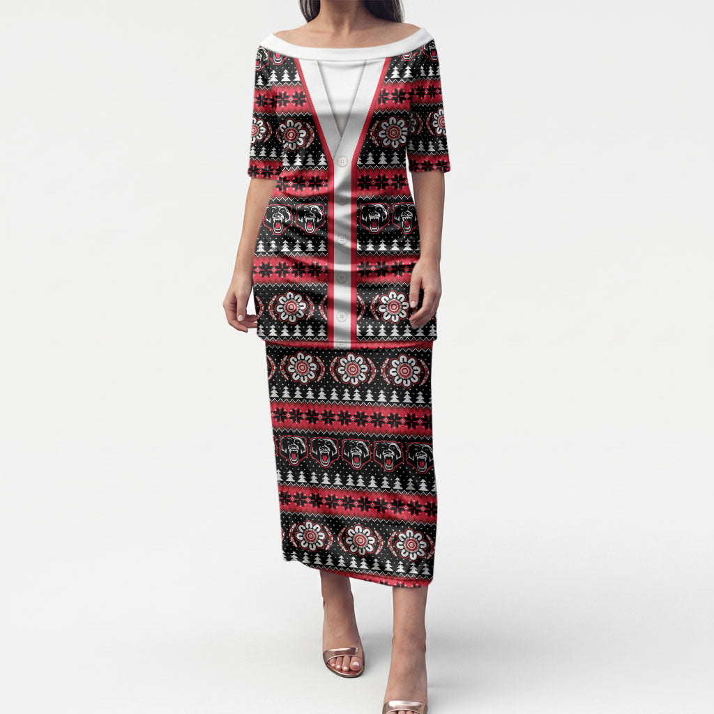 Perth Bears Rugby Christmas Puletasi Aboriginal Seamless Cardigan Inspired