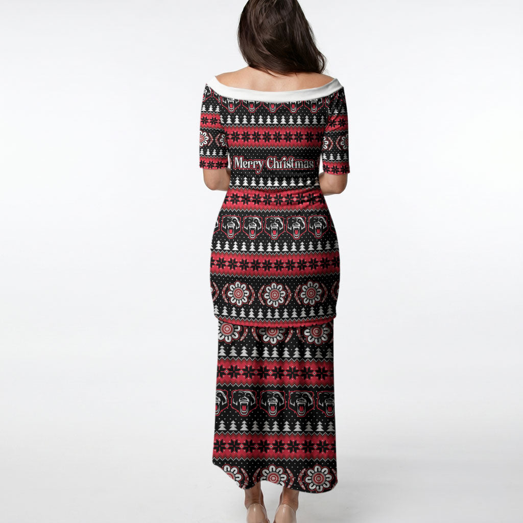 Perth Bears Rugby Christmas Puletasi Aboriginal Seamless Cardigan Inspired