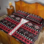 Perth Bears Rugby Christmas Quilt Bed Set Aboriginal Seamless Cardigan Inspired