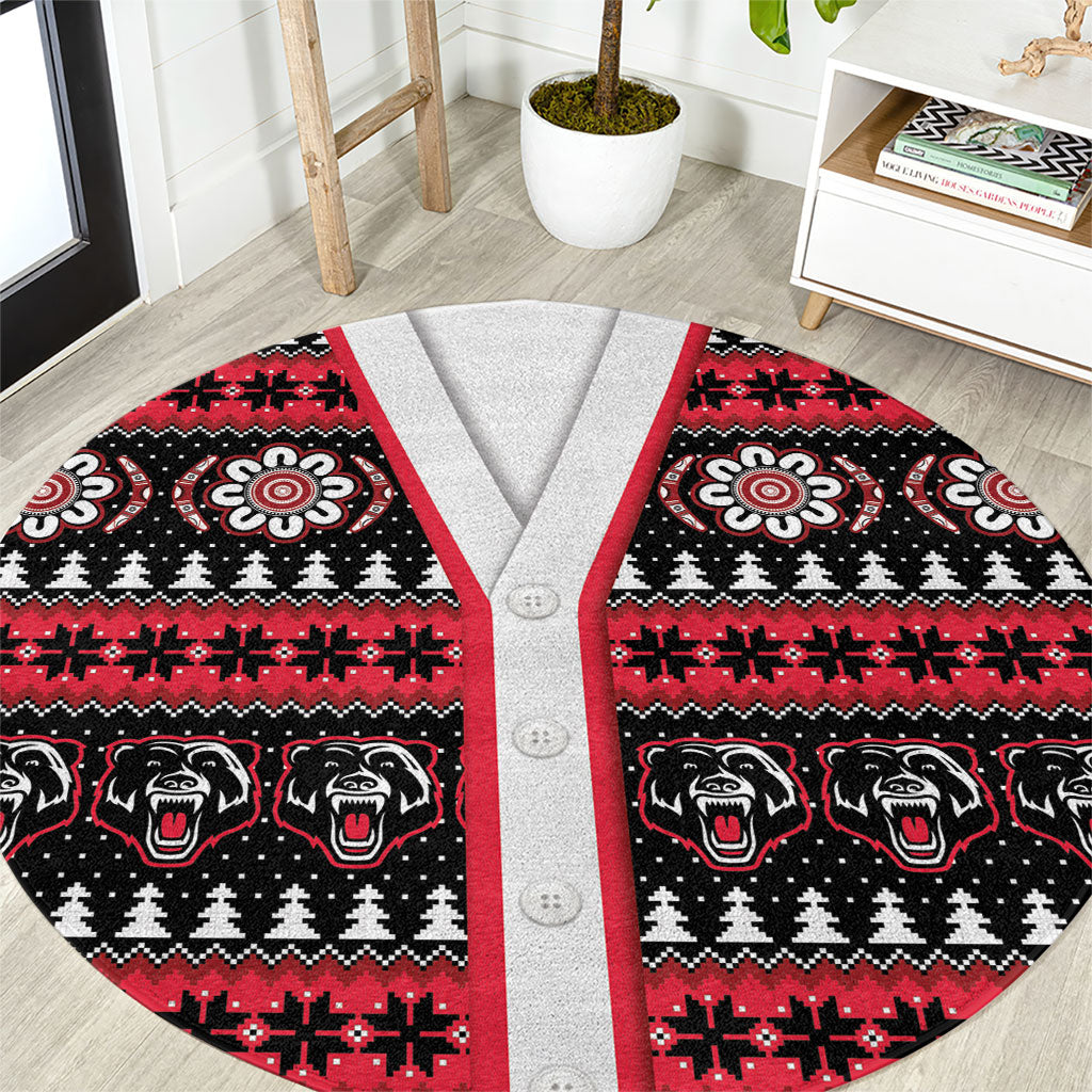 Perth Bears Rugby Christmas Round Carpet Aboriginal Seamless Cardigan Inspired