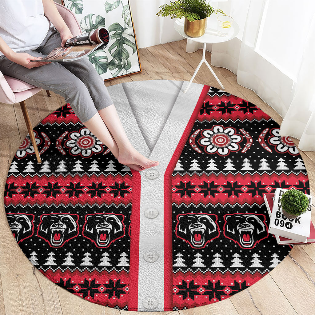 Perth Bears Rugby Christmas Round Carpet Aboriginal Seamless Cardigan Inspired