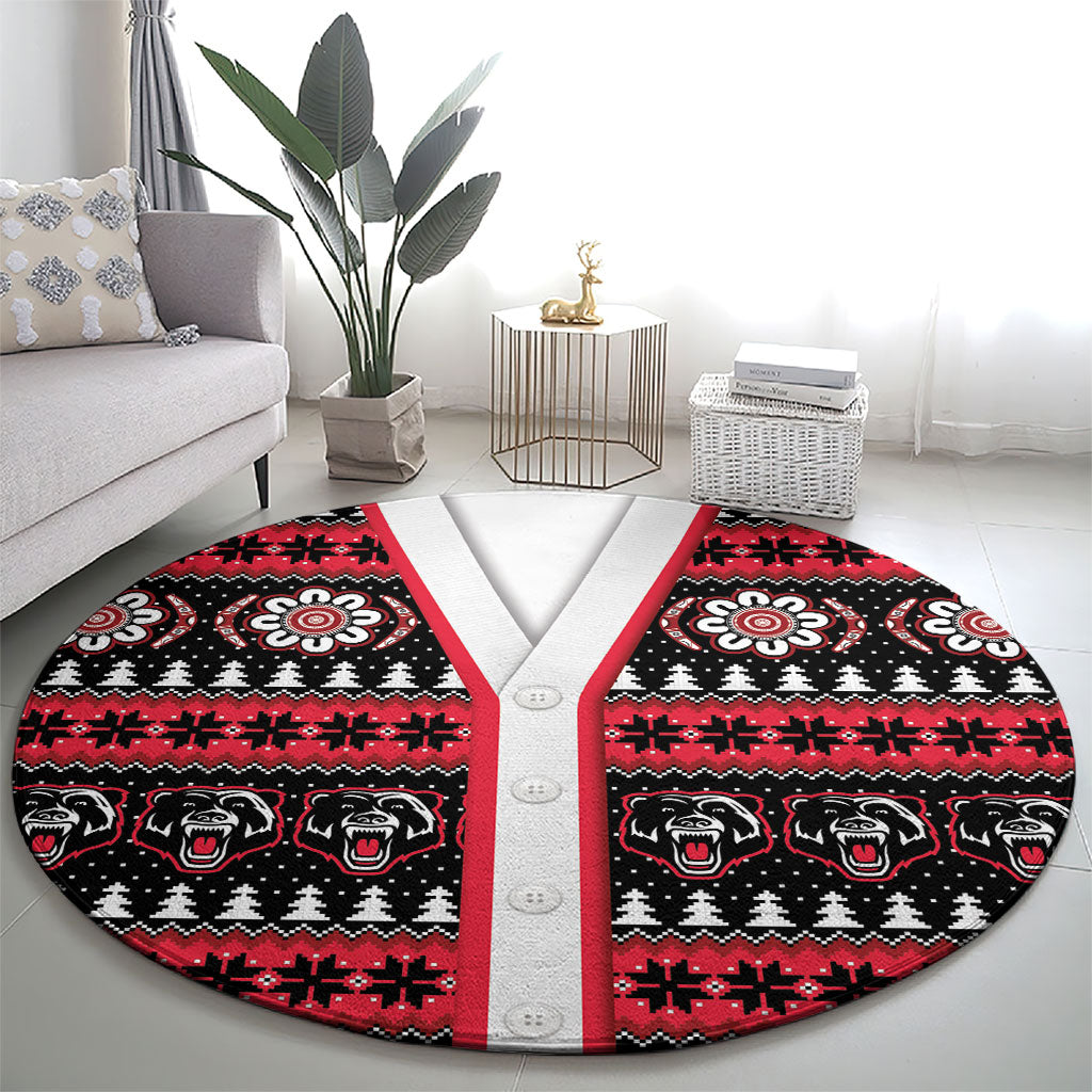 Perth Bears Rugby Christmas Round Carpet Aboriginal Seamless Cardigan Inspired