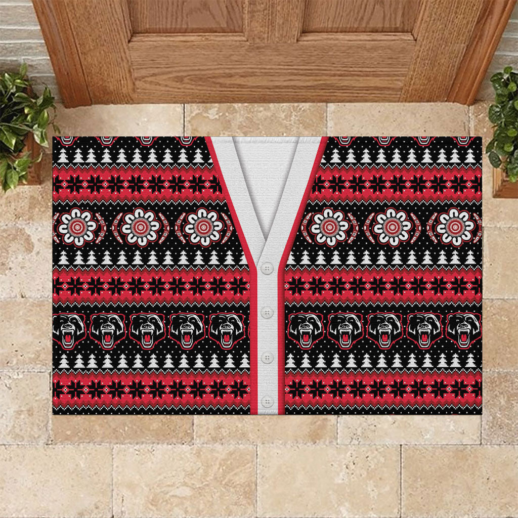 Perth Bears Rugby Christmas Rubber Doormat Aboriginal Seamless Cardigan Inspired