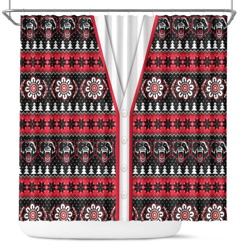 Perth Bears Rugby Christmas Shower Curtain Aboriginal Seamless Cardigan Inspired