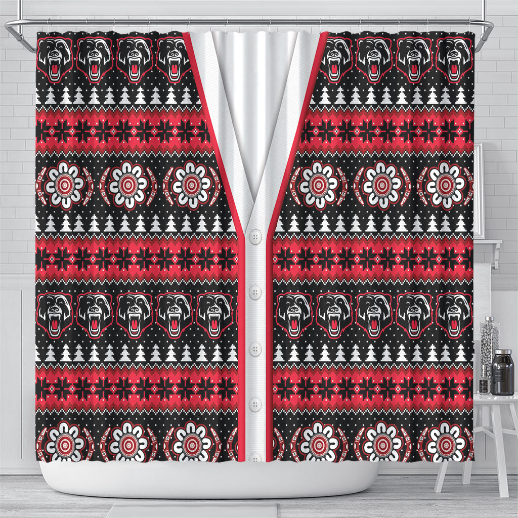 Perth Bears Rugby Christmas Shower Curtain Aboriginal Seamless Cardigan Inspired