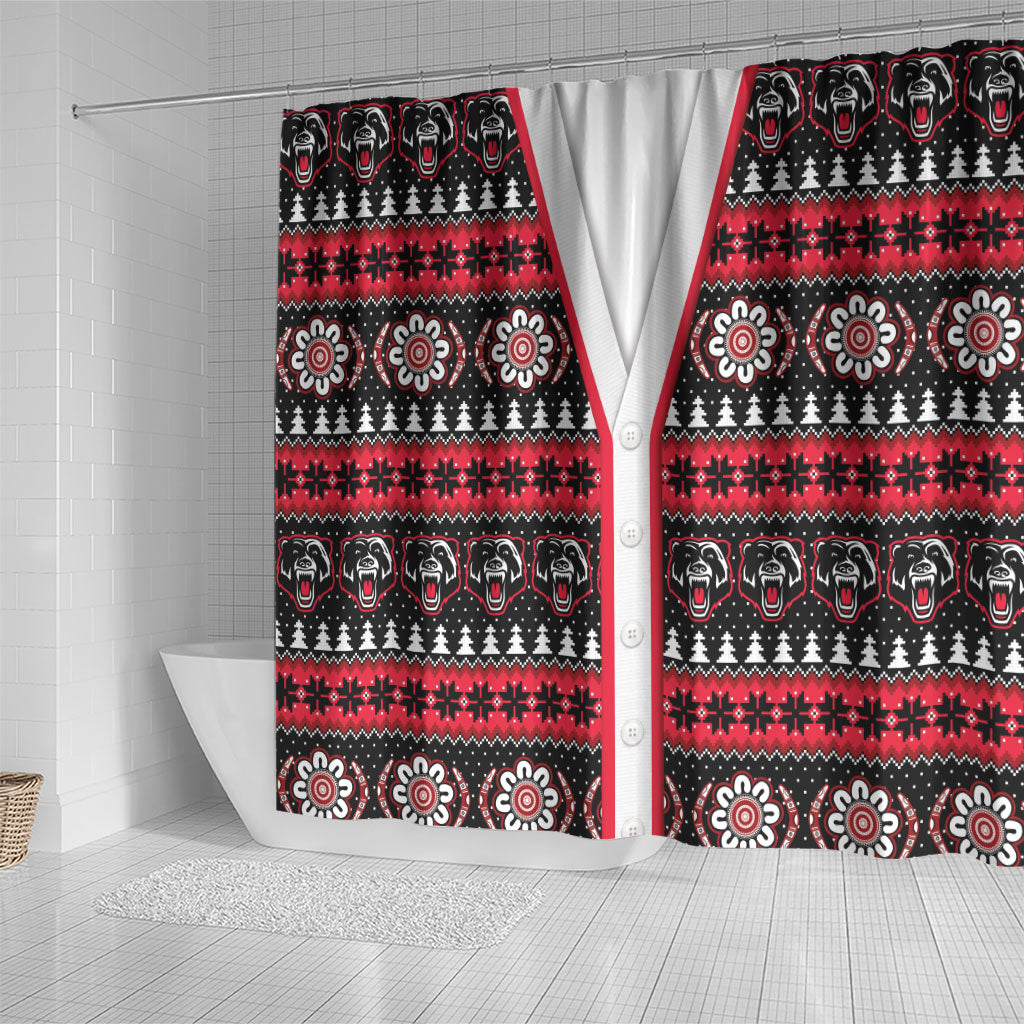 Perth Bears Rugby Christmas Shower Curtain Aboriginal Seamless Cardigan Inspired