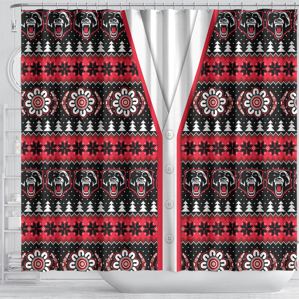 Perth Bears Rugby Christmas Shower Curtain Aboriginal Seamless Cardigan Inspired