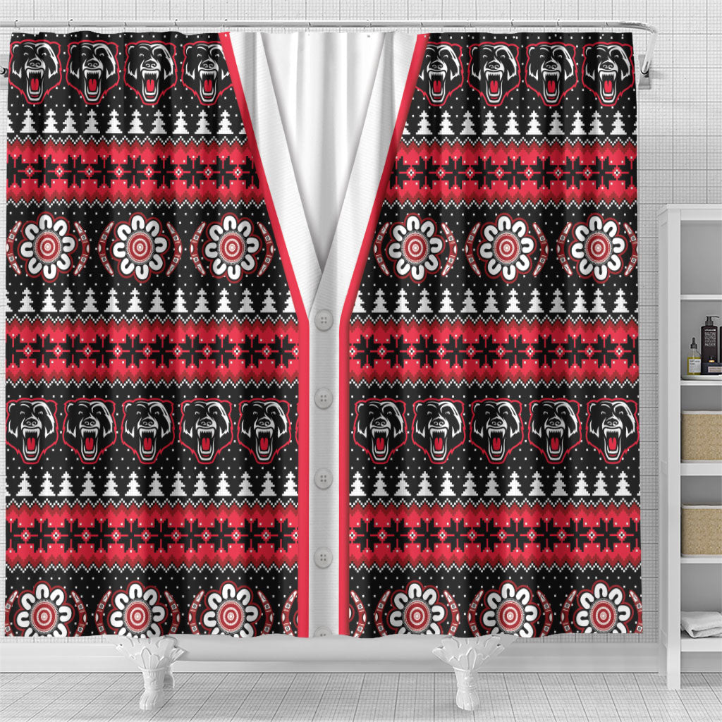Perth Bears Rugby Christmas Shower Curtain Aboriginal Seamless Cardigan Inspired