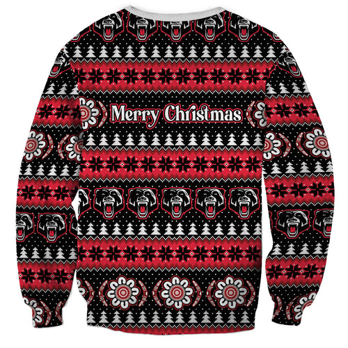 Perth Bears Rugby Christmas Sweatshirt Aboriginal Seamless Cardigan Inspired
