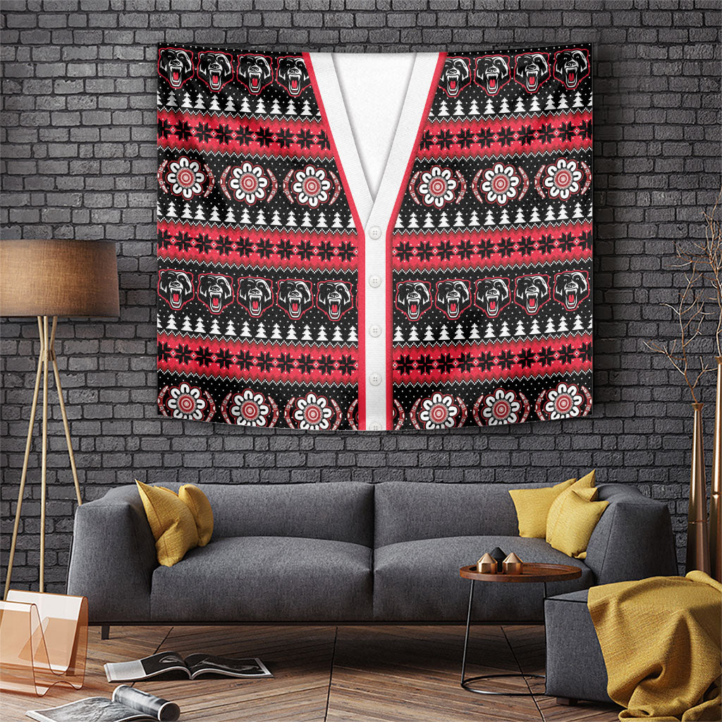 Perth Bears Rugby Christmas Tapestry Aboriginal Seamless Cardigan Inspired