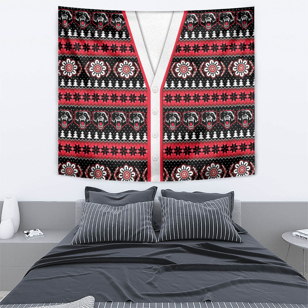 Perth Bears Rugby Christmas Tapestry Aboriginal Seamless Cardigan Inspired