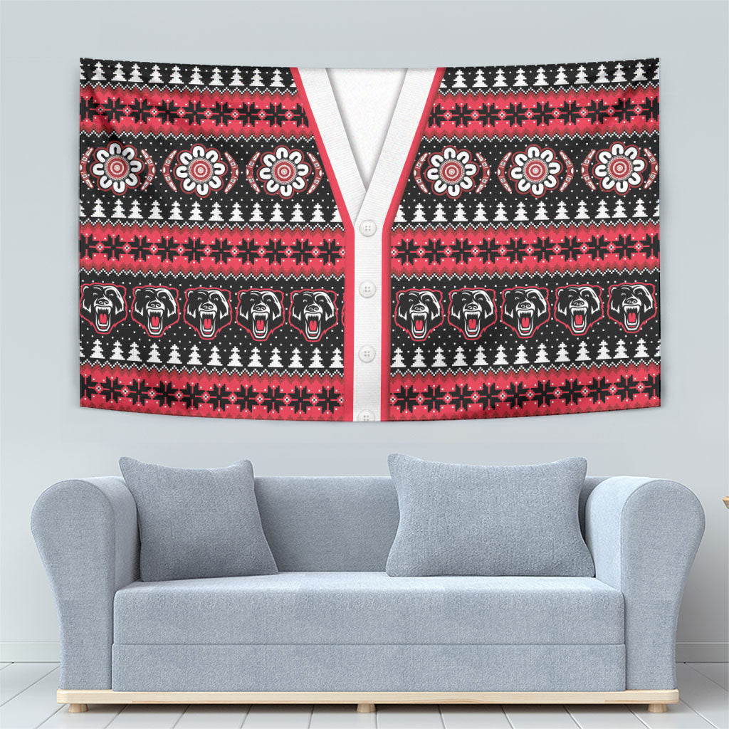 Perth Bears Rugby Christmas Tapestry Aboriginal Seamless Cardigan Inspired