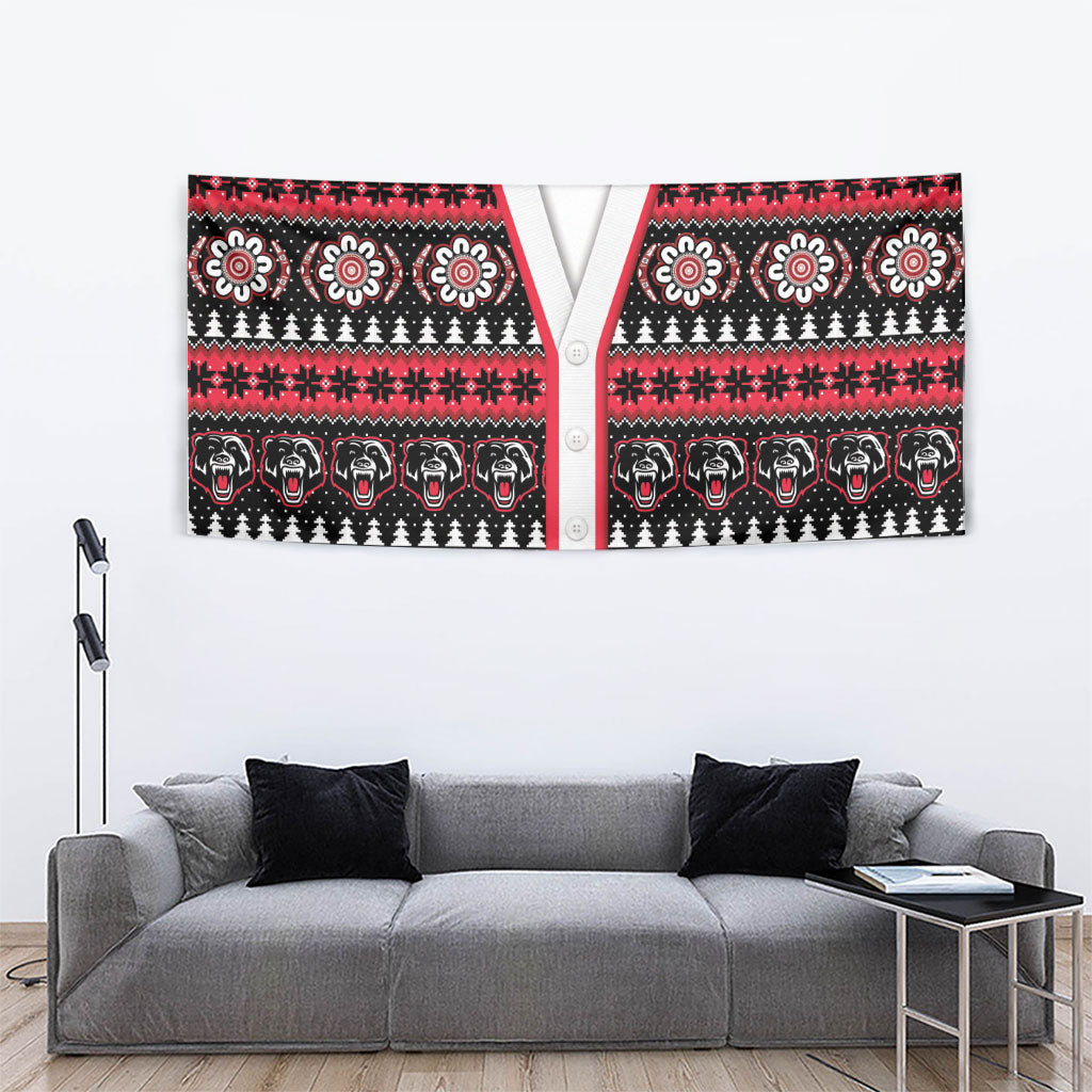 Perth Bears Rugby Christmas Tapestry Aboriginal Seamless Cardigan Inspired