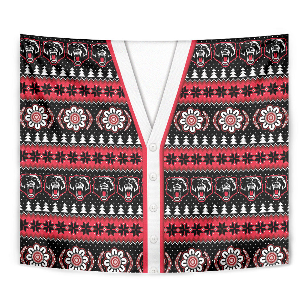 Perth Bears Rugby Christmas Tapestry Aboriginal Seamless Cardigan Inspired