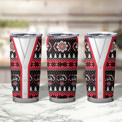 Perth Bears Rugby Christmas Tumbler Cup Aboriginal Seamless Cardigan Inspired