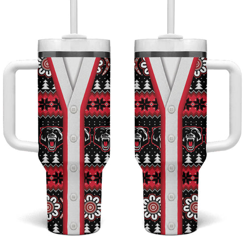 Perth Bears Rugby Christmas Tumbler With Handle Aboriginal Seamless Cardigan Inspired