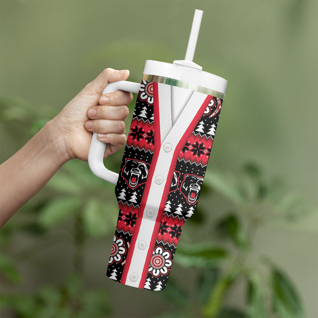 Perth Bears Rugby Christmas Tumbler With Handle Aboriginal Seamless Cardigan Inspired