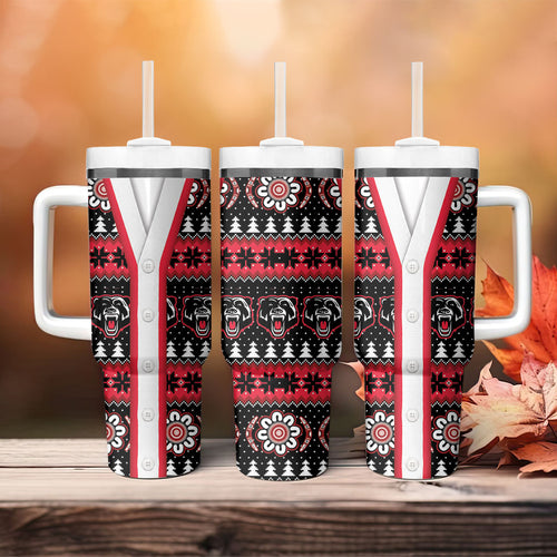 Perth Bears Rugby Christmas Tumbler With Handle Aboriginal Seamless Cardigan Inspired