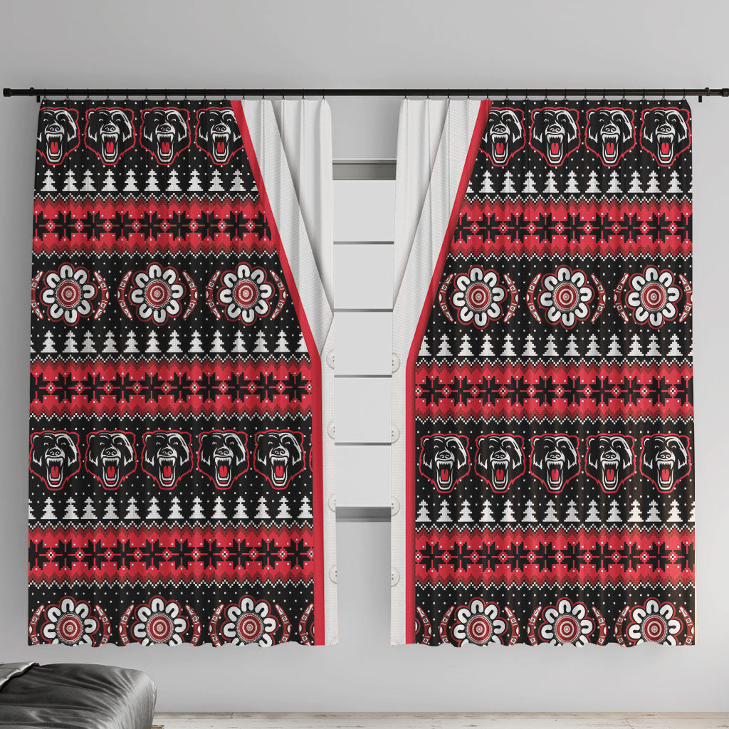 Perth Bears Rugby Christmas Window Curtain Aboriginal Seamless Cardigan Inspired