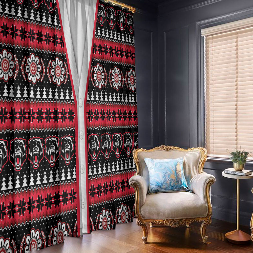 Perth Bears Rugby Christmas Window Curtain Aboriginal Seamless Cardigan Inspired
