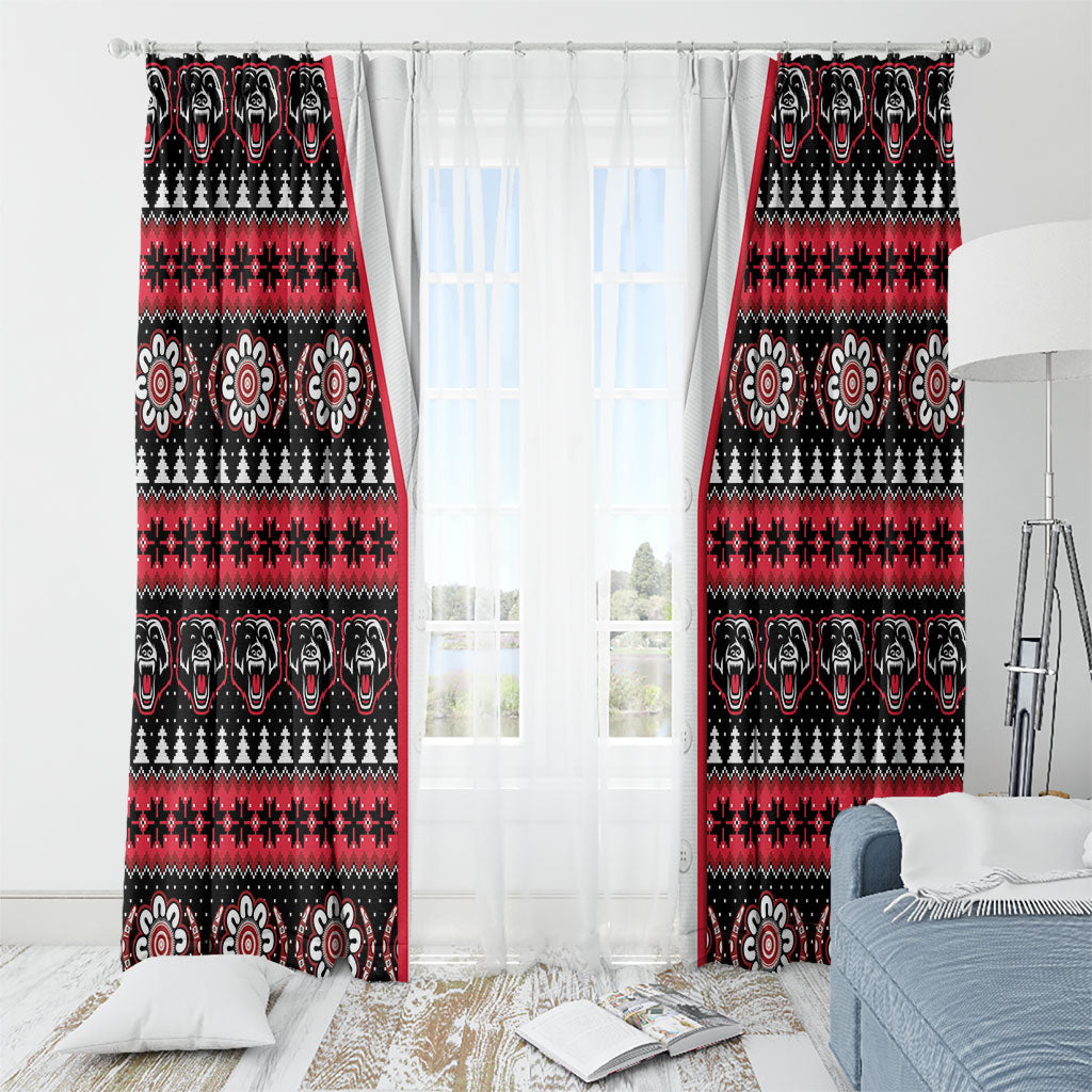 Perth Bears Rugby Christmas Window Curtain Aboriginal Seamless Cardigan Inspired