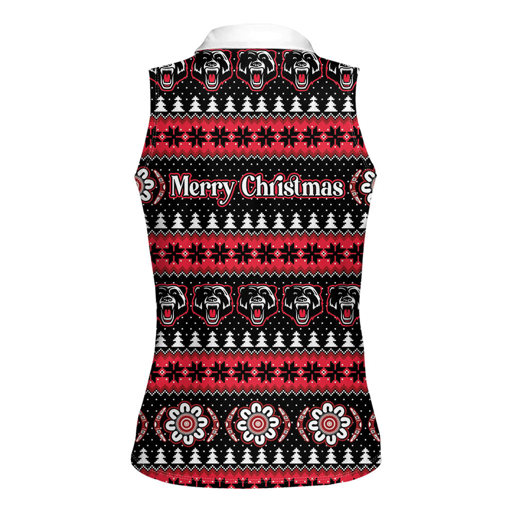 Perth Bears Rugby Christmas Women Sleeveless Polo Shirt Aboriginal Seamless Cardigan Inspired