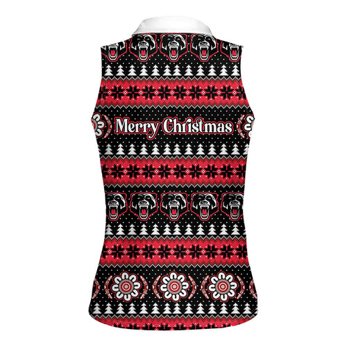 Perth Bears Rugby Christmas Women Sleeveless Polo Shirt Aboriginal Seamless Cardigan Inspired