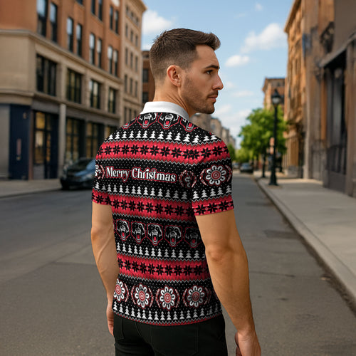 Perth Bears Rugby Christmas Zipper Polo Shirt Aboriginal Seamless Cardigan Inspired