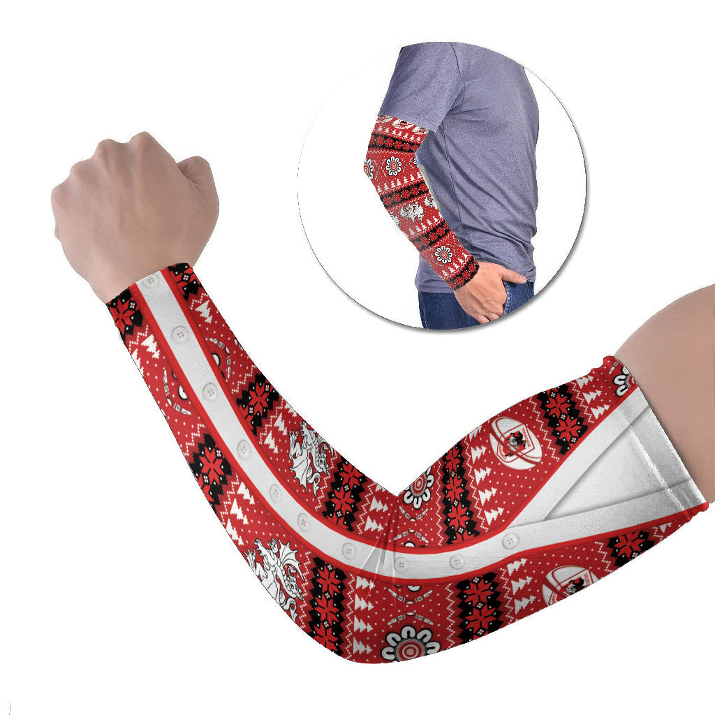 Dragons Rugby Christmas Arm Sleeves Aboriginal Seamless Cardigan Inspired