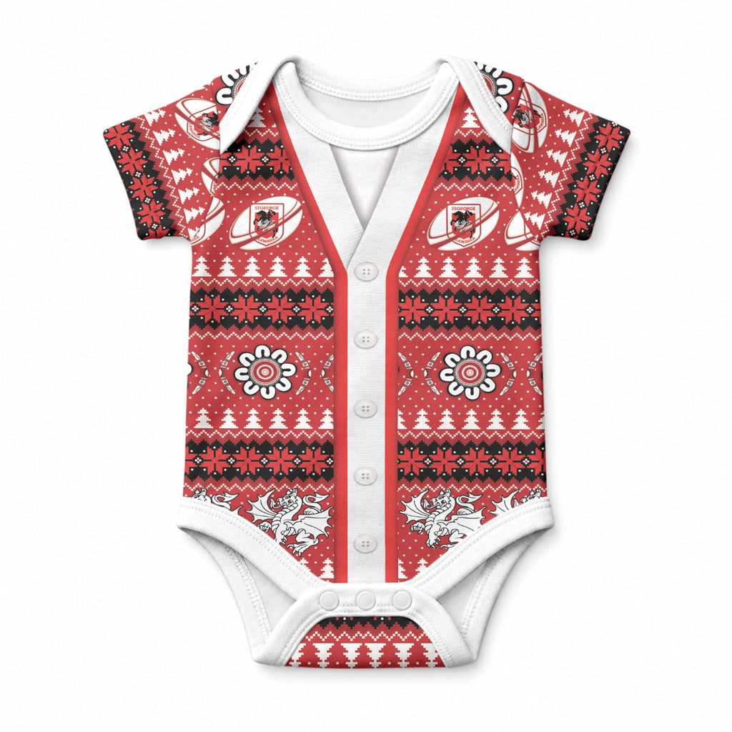 Dragons Rugby Christmas Baby Onesie Aboriginal Seamless Cardigan Inspired