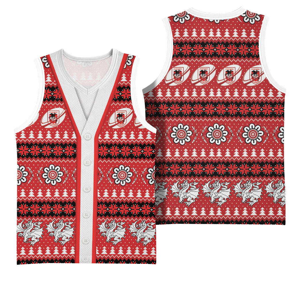 Dragons Rugby Christmas Basketball Jersey Aboriginal Seamless Cardigan Inspired